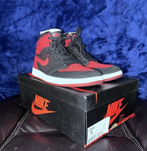 Nike Air Jordan 1 Retro High OG Flyknit Bred 919704-001 Mens 8 Women’s 9.5 - Picture 7 of 16