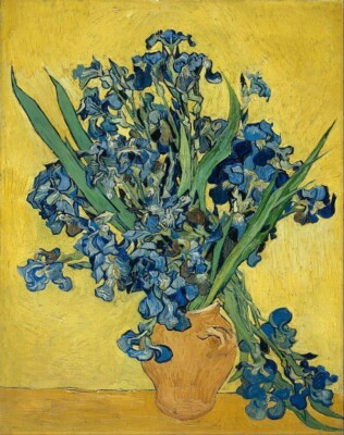 Vase with Irises 1890 Vincent van Gogh Post Impressionist Floral Still Life Art