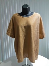 Vintage Sparkly GOLD METALLIC Blouse Medium Top