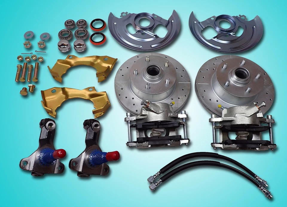 Chevy II Chevrolet Nova 1962-1967 conversión de freno de disco delantero perforado ranurado Foto 2 de 4