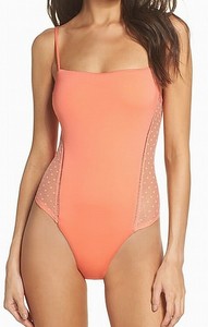 Isabella Rose Women S Swimwear Pink Medium M Polka Dot Mesh One Piece 138 856 Ebay