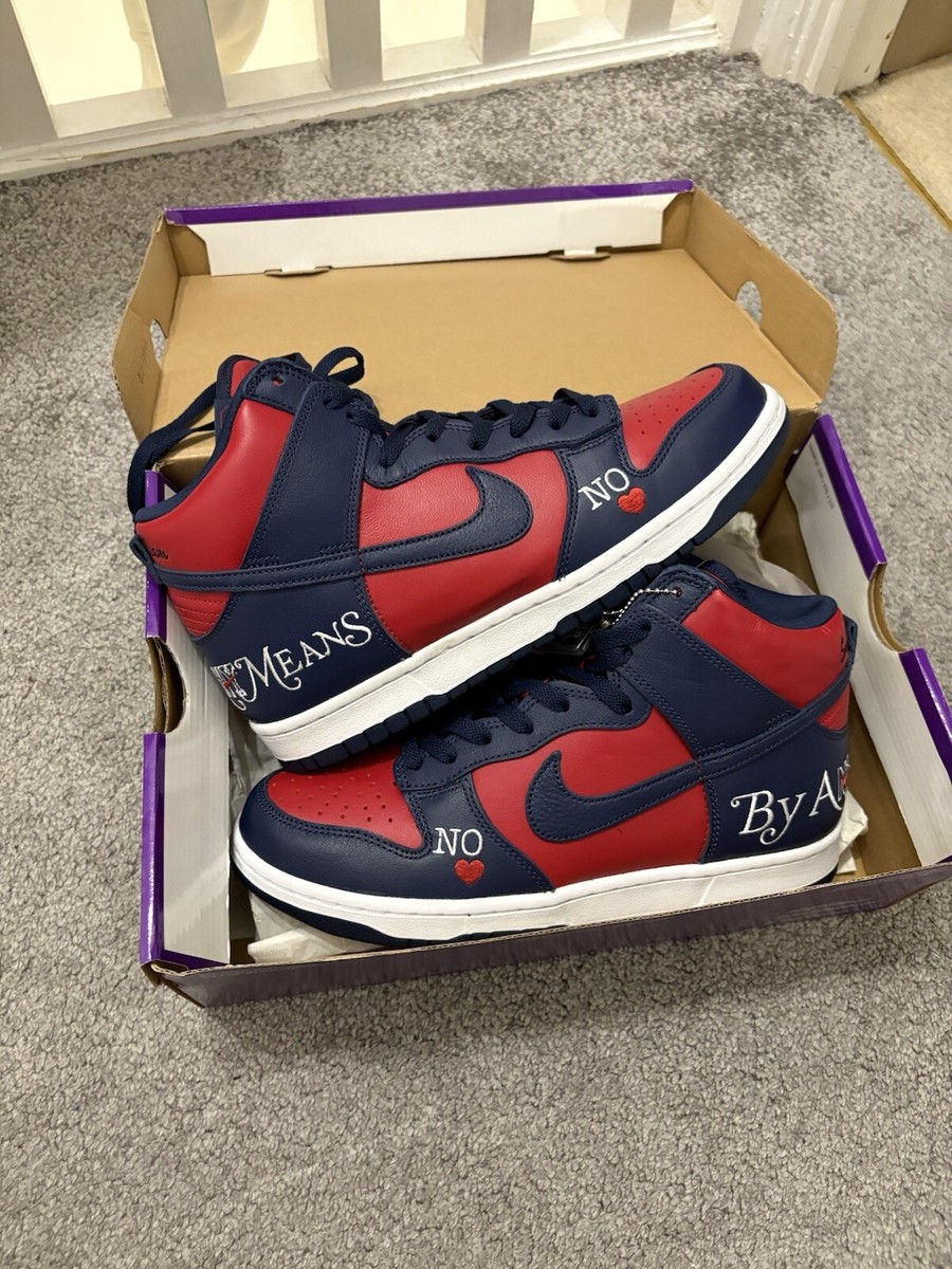 Nike Supreme Dunk High SB By Any Means Red Navy - DN3741-600 Og
