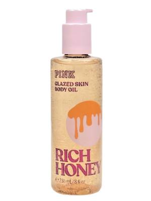 VICTORIA'S SECRET PINK RICH HONEY GLAZED SKIN BODY OIL 8 oz 236ml NEW