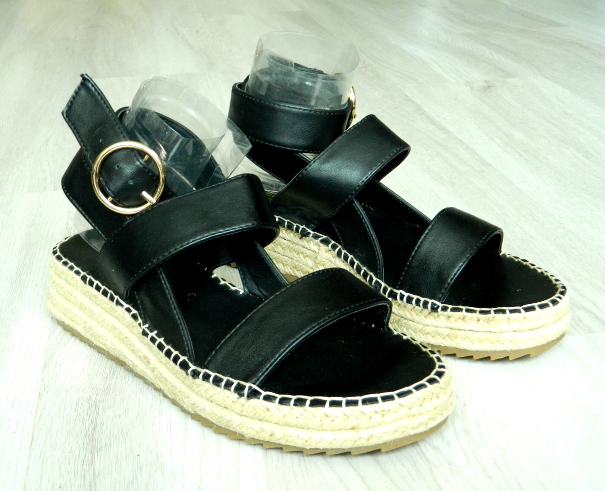 River Island Ladies Espadrille Sandals Black Size 5 / 38 | eBay UK