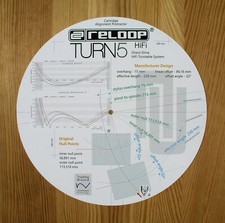 Reloop TURN5 Turntable Tonearm Cartridge Stylus Alignment Protractor