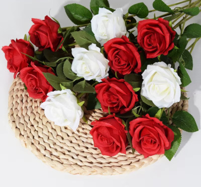 3/5/10/20Stk. Kunst Rosen Blumenzweig Rote Rosen Für Hochzeit Home Dekor