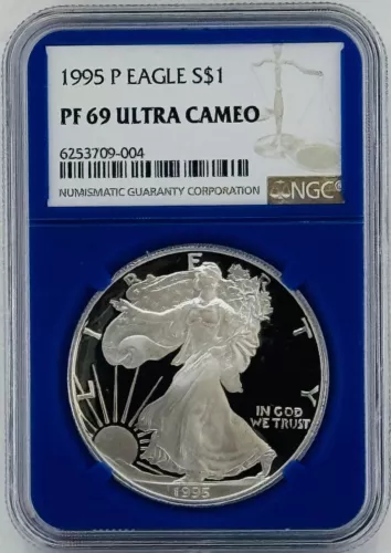 1995-P Silver Eagle $1 NGC: PF 69 Ultra Cameo #C760