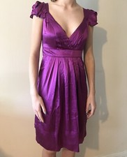 Authentic Prada Silk Satin Dress Size 42 IT (UK 10) Azalea Purple New with Tags