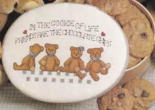 CHOCOLATE CHIP FRIENDS Cross-Stitch (Single Pattern From Magazine) Cookies Bears