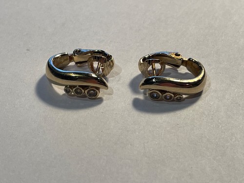 Boucles D'oreilles Dorées Avec Pierre - Modèle 126-47/A0-56 - Occasion