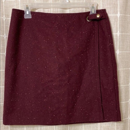 Womens Banana Republic Skirt Mini A-Line Wine Color Sparkle Career Chic Sz 8 NWT