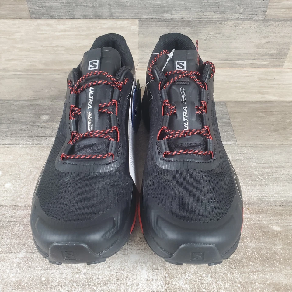 Salomon Ultra Raid Zapatos Mujer 7.5 Correr Negro Carreras Rojo Plata Tenis Foto 2 de 4