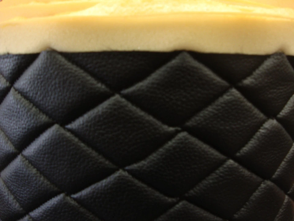 Vinil couro falso vinil preto acolchoado forro automático cabeceira tecido por jarda - Imagem 3 de 3