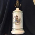 Ceramic Lamp Base for Child Blue & White “Gardening Girl “ — photo 1