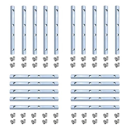 20 connettori per profili in alluminio, 20 x 20 mm, zincati con viti M5