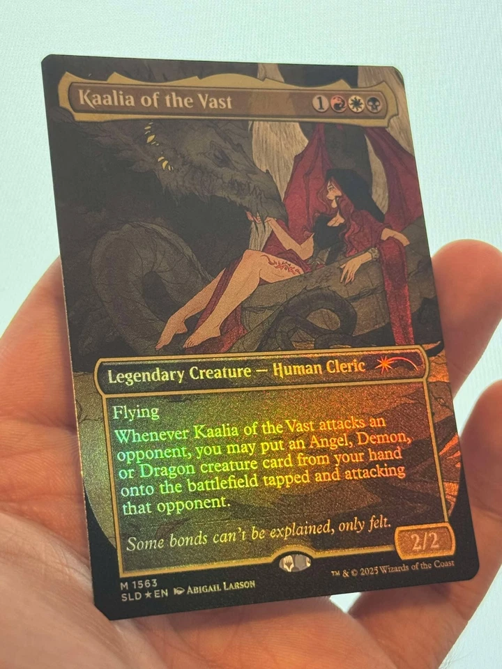 1X FOIL Kaalia of the Vast BORDERLESS MINT MTG Magic Secret Lair Tragic Romance - Image 3 of 4