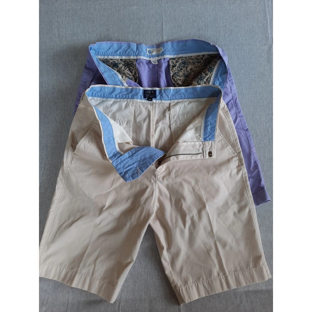 J. Crew Men 2 of 30 Paisley Lined Rivington Pleated Purple & Cream Short Cotton