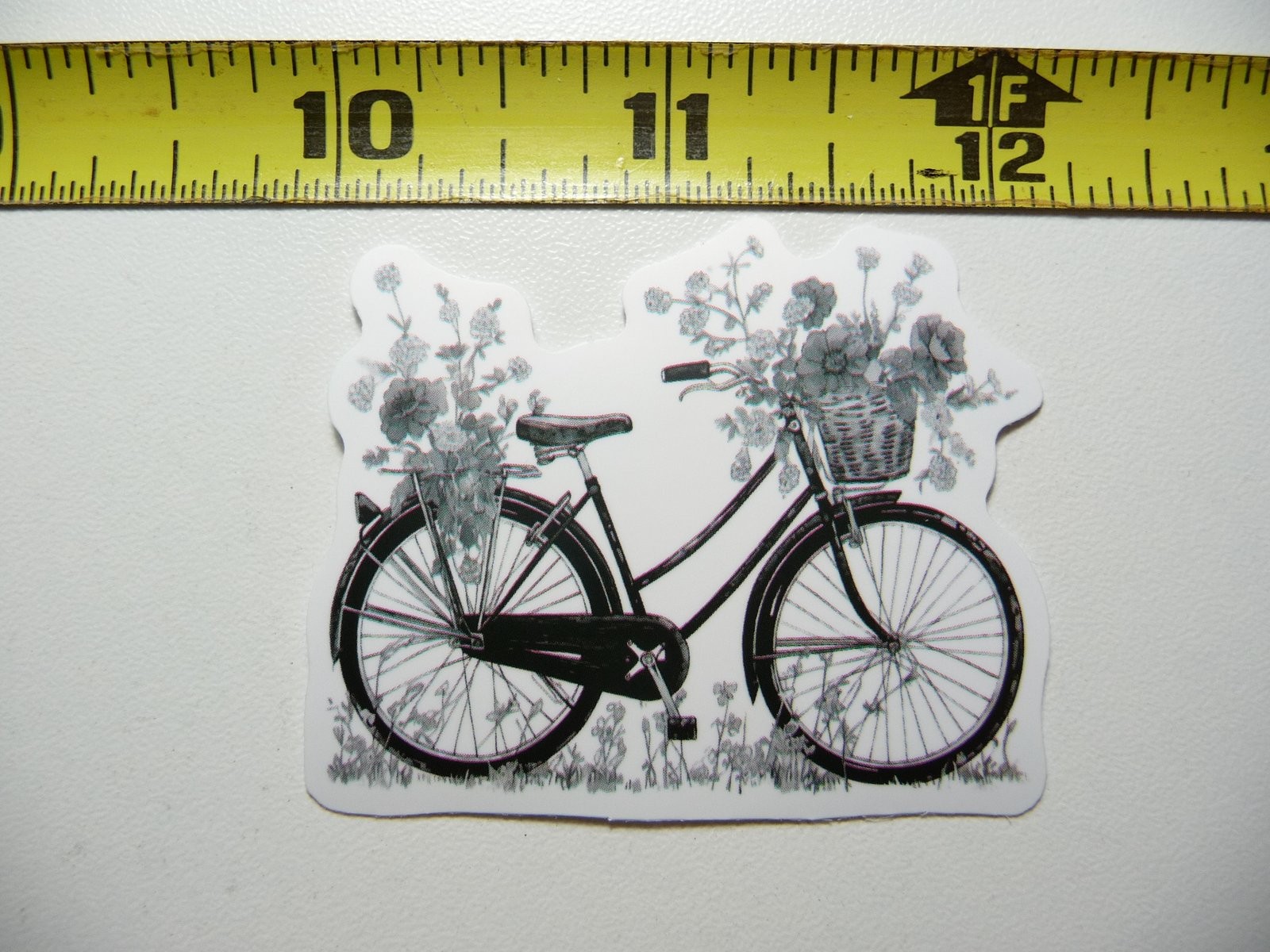 BIKE BICYCLE BUNCHES FLOWERS STICKER DECAL NATURE OUTDOORS FUN CALMING