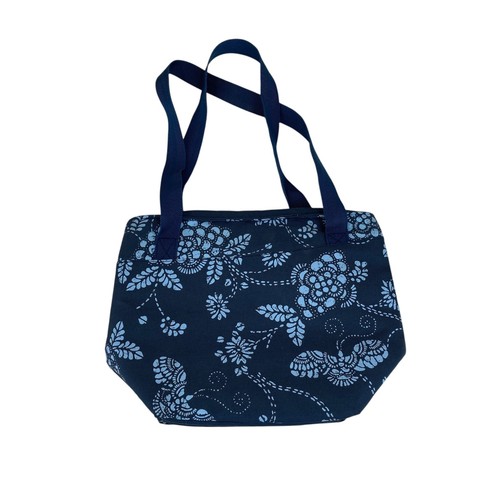 Columbia Wide Mouth Lunch Bag Pack Blue Floral Insulated Leak Proof Zip Pocket - Picture 4 of 11