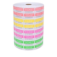 L LIKED 8000 Raffle Tickets Rolls, 4 Colors, 50/50 Raffle - 4 x 2,000 Tickets