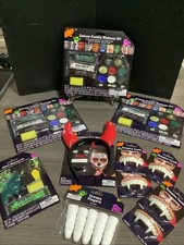 Halloween Face Paint Makeup Kit Lot with Mixing Pallet Fake Blood Witch Vampire