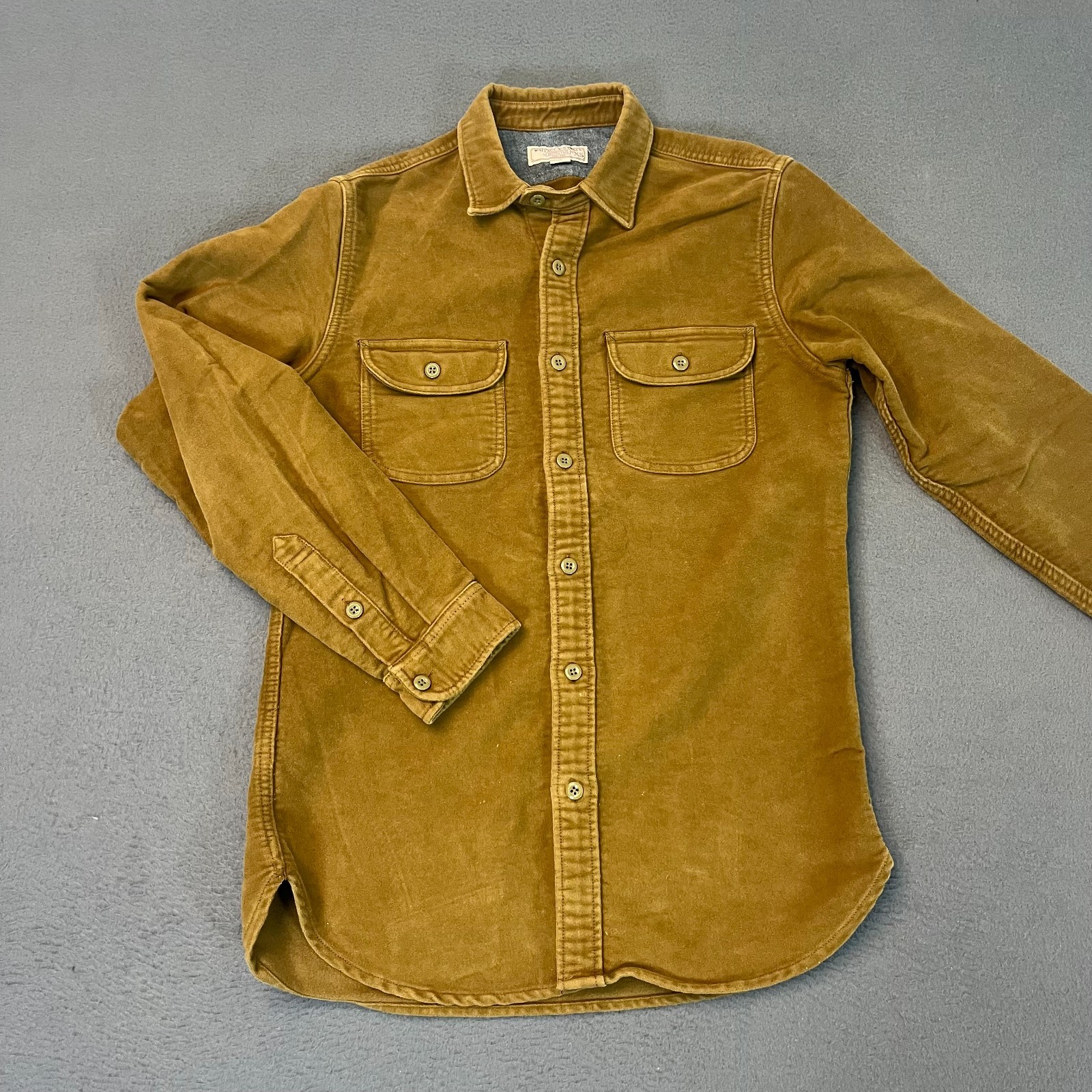 Wallace & Barnes Men's XS Shirt Jacket Button Up J.Crew Brown Cotton Lightweight