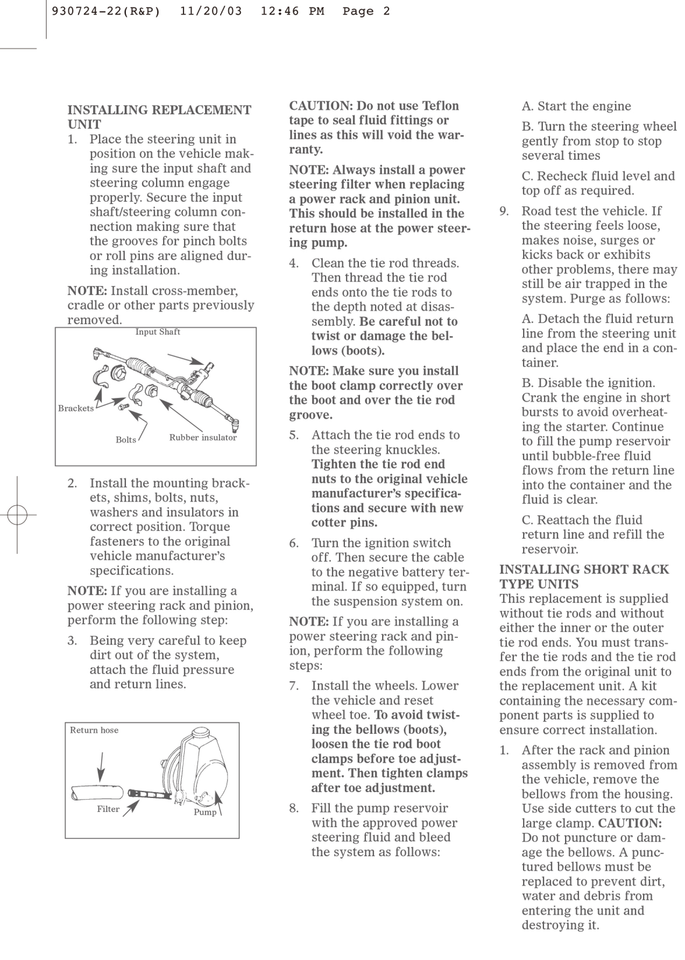 For 1998-2000 Honda Accord L4 2.3L Power Steering Rack & Pinion ...