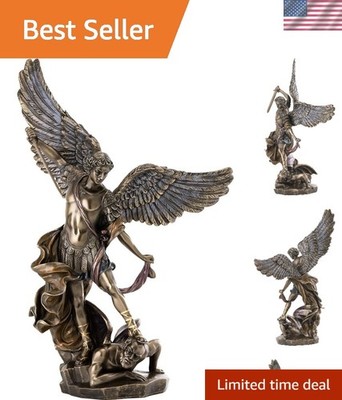 14.5-Inch St. Michael Statue -  Cold-Cast Bronze Sculpture for Collectors
