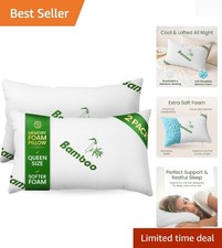 Medium Firm Queen Size Memory Foam Pillows - Perfect for Sleepers of All Types