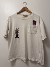 VTG Acme Looney Tunes Wile E Coyote Roadrunner White T-Shirt Men s M Distress