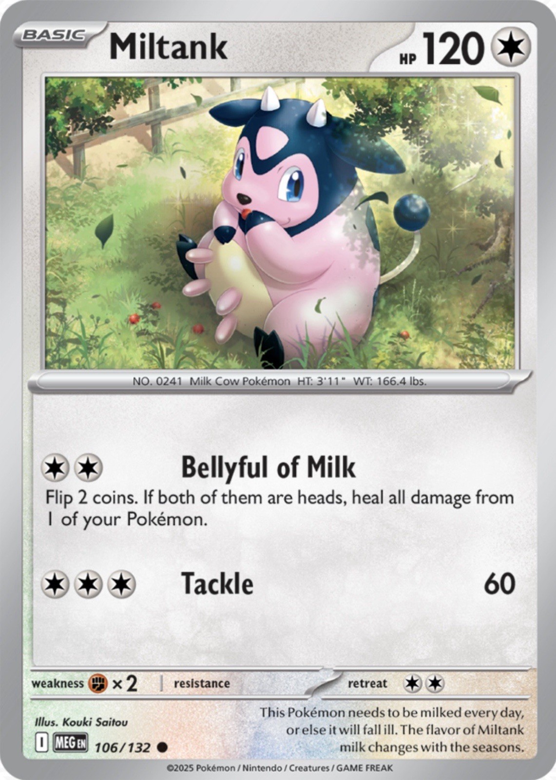Miltank 106/132 Pokémon ME01: Mega Evolution Common Regular 2025 NM