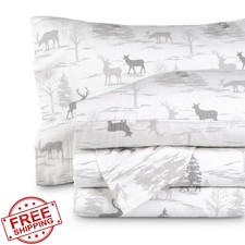 Bare Home Flannel Sheet Set Full Elk 100 Cotton Velvety Soft