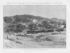 RUSSO-JAPANESE WAR Japanese Constructing a Military Road - Antique Print 1904