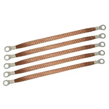  5pcs 250mm Braided Ground Strap Gold Color Automotive Engine Copper Ground 