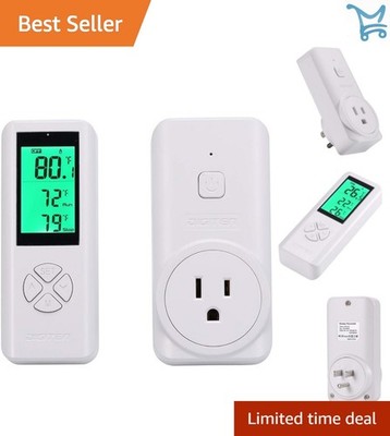 Wireless Digital Thermostat Outlets Remote Control for Heating Cooling Greenh...