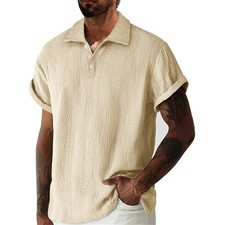 Men's Polo Shirt Casual Short Sleeve Golf Shirt Summer Vacation Beach Shirts