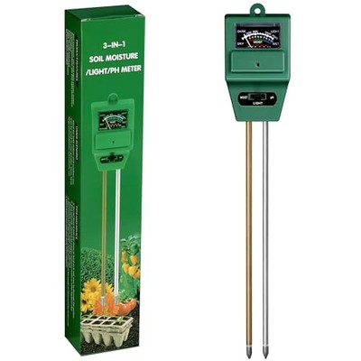 IPOWER 3-IN-1 PLANT MOISTURE LIGHT PH METER SOIL TEST KIT METERS - GREEN