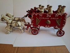 1930s Kenton Cast Iron Overland Circus Horse Drawn Band Wagon -