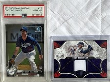 2017 Bowman Chrome Cody Bellinger PSA 10 And 2025 Topps Tier One Patch /149