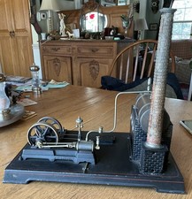  1920s German Doll & Cie Steam Engine Plant With Twin Flywheels- Good shape