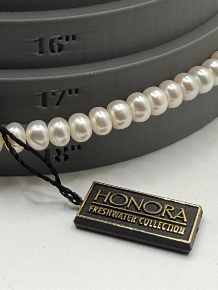 Collar Honora Premier Collection Perlas Blancas de Agua Dulce Clásico 17" Foto 4 de 4