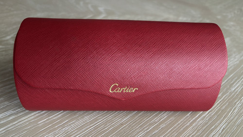 Authentic Cartier Red Sunglasses Eyeglasses Case Hard Shell Empty