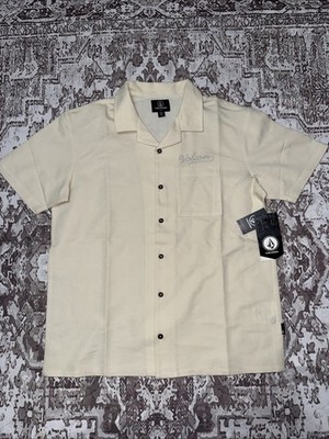 NWT Volcom Otis Stone Short Sleeve Polo Beige Men s Size Large. A4