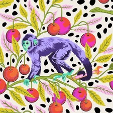 Tula Pink Monkey Wrench Mango HALF YARD  Cotton Fabric