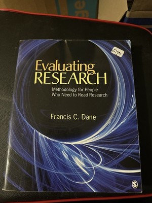 Evaluating Research: Methodology for People Who Need to Read Research   Francis