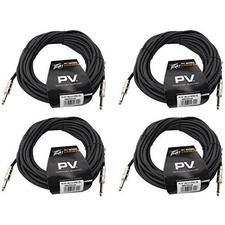 4 Peavey PV 50' Foot 14-Gauge 1/4" TS to 1/4" TS S/S Speaker Cables