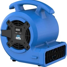 B-Air 1/8 HP Air Mover Carpet Dryer Floor Blower Fan for Home Use in Blue.