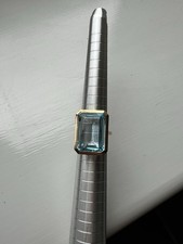 Cocktail Ring 18k gold,Swiss Blue Topaz,ring size L