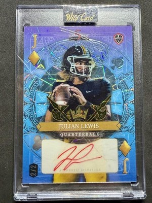 2024 Wild Card 5 Card Draw Julian Lewis Auto Jack of Diamonds Lazers Blue #/2