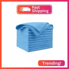 AIDEA Microfiber Cleaning Cloth Blue 10PK, Microfiber Towels for Cars, Premium C